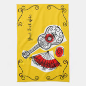 Spanischer Andenken-Ecken-Text horizontal Geschirrtuch (Vertikal)