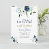 Spanischer Baby Shower Boy Einladung (Stehend Vorderseite)