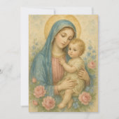 SPANISCHER BAPTISMUS MARY BABY JESUS CHRISTENENING EINLADUNG (Vorderseite)