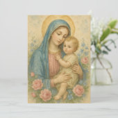 SPANISCHER BAPTISMUS MARY BABY JESUS CHRISTENENING EINLADUNG (Stehend Vorderseite)