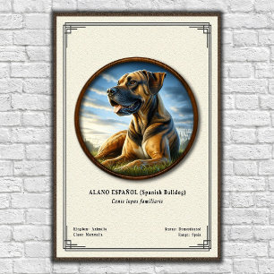 Spanischer Bulldogge (Alano Español) Zoologie-Seri Poster
