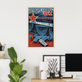 Spanischer Bürgerkrieg Plakat Eisenbahner ran über (Heimbüro)