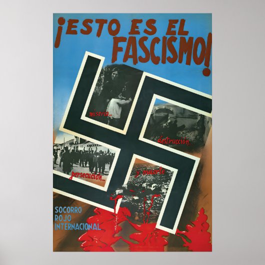 Spanischer Bürgerkrieg Plakat Faschismus ist Elend (Vorne)