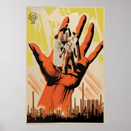 Spanischer Bürgerkrieg Plakat Rote Hand Propaganda (Vorne)