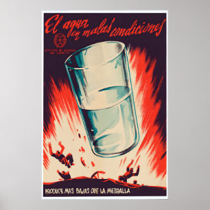 Spanischer Bürgerkrieg Plakat Schlechte Wasserbedi