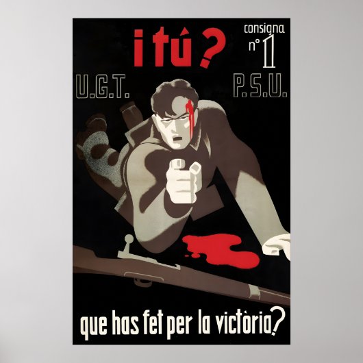 Spanischer Bürgerkrieg Plakat Wie steht es mit dir (Vorne)