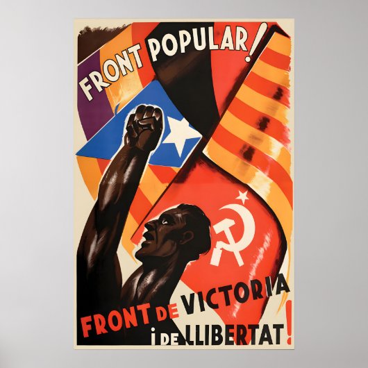 Spanischer Bürgerkrieg Poster Front Popular. Vorde (Vorne)