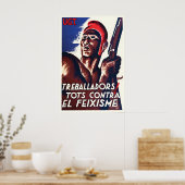 Spanischer Bürgerkrieg Poster UGT Arbeiter! Kämpft (Küche)