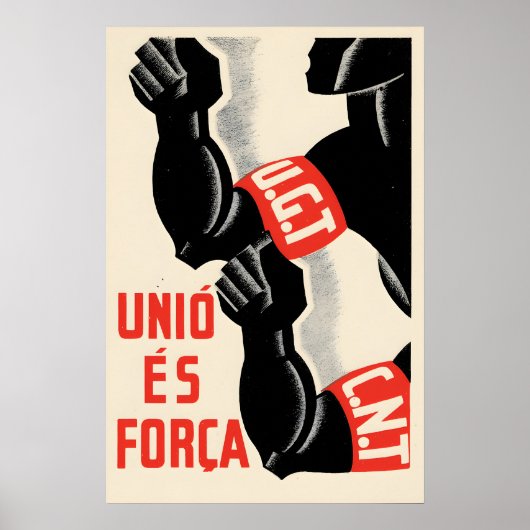 Spanischer Bürgerkrieg Poster UGT CNT Einheit ist  (Vorne)