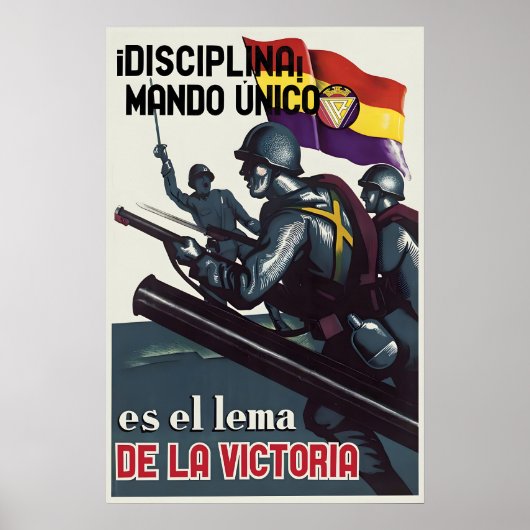 Spanischer Bürgerkrieg Propagandaplakat Disziplin Poster (Vorne)