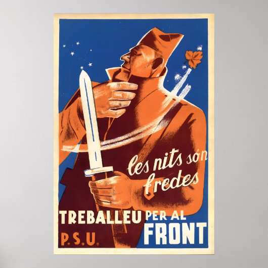 Spanischer Bürgerkrieg Propagandaposter Arbeit für Poster (Vorne)