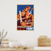 Spanischer Bürgerkrieg Propagandaposter Arbeit für Poster (Küche)