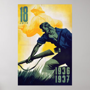 Spanischer Bürgerkrieg Propagandaposter CNT Kriegs Poster