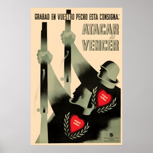 Spanischer Bürgerkrieg Propagandaposter Graviere d Poster (Vorne)