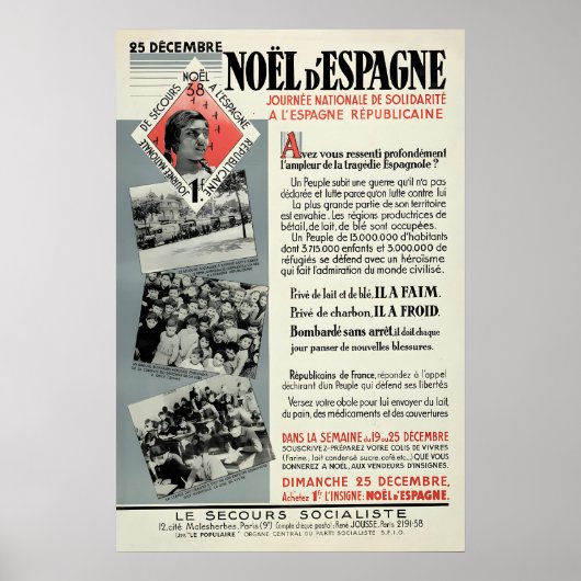 Spanischer Bürgerkrieg Propagandaposter Sozialist Poster (Vorne)