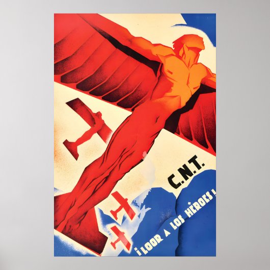 Spanischer Bürgerkriegsposter CNT Ehre unseren Hel Poster (Vorne)