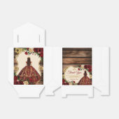 Spanischer Burgund floraler Rustikaler Holz Mis Qu Geschenkschachtel (Ungefaltet)