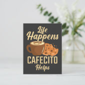 Spanischer Coffee-Cafeteria Cekitie Coffein Liebha Postkarte (Stehend Vorderseite)