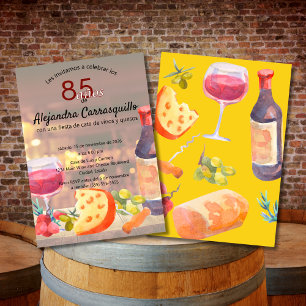 Spanischer Cooler Wein & Käse Degustation 85. Gebu Einladung