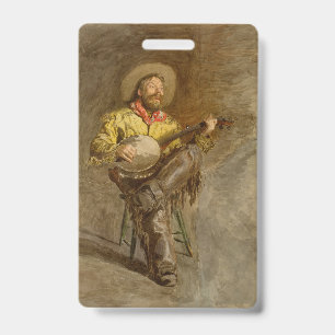 Spanischer Cowboy singt mit Banjo spielend Trail S Ausweis