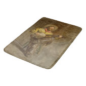 Spanischer Cowboy und Banjo Playing Trail Song Badematte (Schrägansicht)