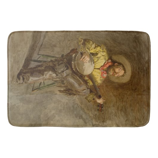 Spanischer Cowboy und Banjo Playing Trail Song Badematte (Vorderseite)