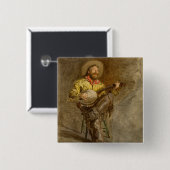 Spanischer Cowboy und Banjo Playing Trail Song Button (Vorne & Hinten)