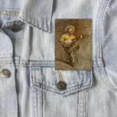 Spanischer Cowboy und Banjo Playing Trail Song Button (Insitu)