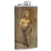 Spanischer Cowboy und Banjo Playing Trail Song Flachmann (Rechts)