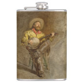 Spanischer Cowboy und Banjo Playing Trail Song Flachmann (Vorderseite)