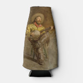 Spanischer Cowboy und Banjo Playing Trail Song Flaschenkühler (Vorderseite)