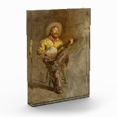 Spanischer Cowboy und Banjo Playing Trail Song Fotoblock (Links)
