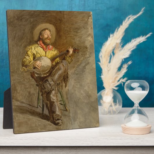 Spanischer Cowboy und Banjo Playing Trail Song Fotoplatte (Seite)