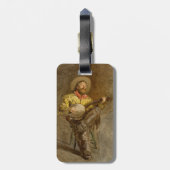 Spanischer Cowboy und Banjo Playing Trail Song Gepäckanhänger (Rückseite vertikal)