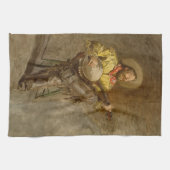 Spanischer Cowboy und Banjo Playing Trail Song Geschirrtuch (Horizontal)