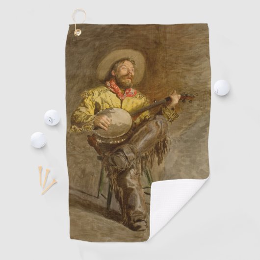 Spanischer Cowboy und Banjo Playing Trail Song Golfhandtuch (Insitu)