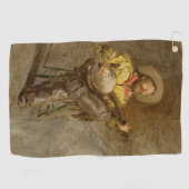 Spanischer Cowboy und Banjo Playing Trail Song Golfhandtuch (Horizontal)