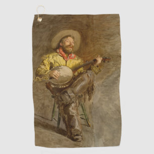Spanischer Cowboy und Banjo Playing Trail Song Golfhandtuch