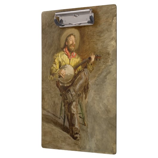 Spanischer Cowboy und Banjo Playing Trail Song Klemmbrett (Links)