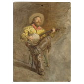 Spanischer Cowboy und Banjo Playing Trail Song Klemmbrett (Rückseite)