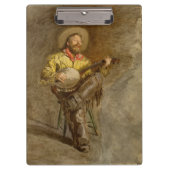 Spanischer Cowboy und Banjo Playing Trail Song Klemmbrett (Vorderseite)