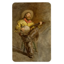 Spanischer Cowboy und Banjo Playing Trail Song