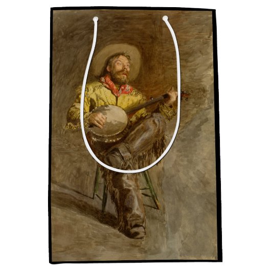 Spanischer Cowboy und Banjo Playing Trail Song Mittlere Geschenktüte (Vorderseite)