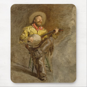 Spanischer Cowboy und Banjo Playing Trail Song Mousepad