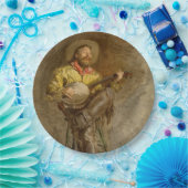 Spanischer Cowboy und Banjo Playing Trail Song Pappteller (Party)