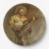 Spanischer Cowboy und Banjo Playing Trail Song Pappteller (Vorderseite)
