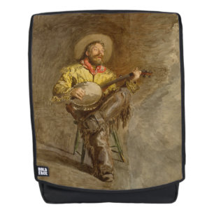 Spanischer Cowboy und Banjo Playing Trail Song Rucksack