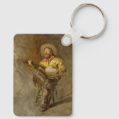 Spanischer Cowboy und Banjo Playing Trail Song Schlüsselanhänger (Rückseite)