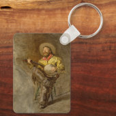 Spanischer Cowboy und Banjo Playing Trail Song Schlüsselanhänger (Rückseite)