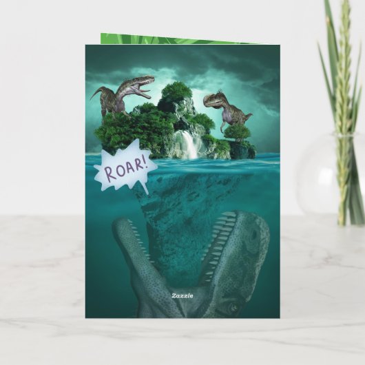 Spanischer Dinosaurier-Dschungel für Jungen zum Ge Karte (Rückseite)